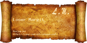 Loser Margit névjegykártya